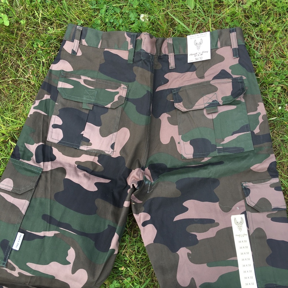 Men Camo Green Cargo Pants
